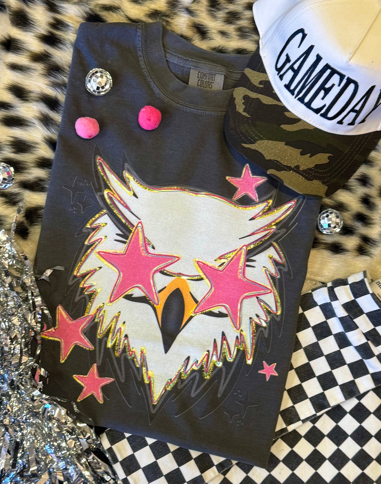 Owls Pink Star Mascot Tee