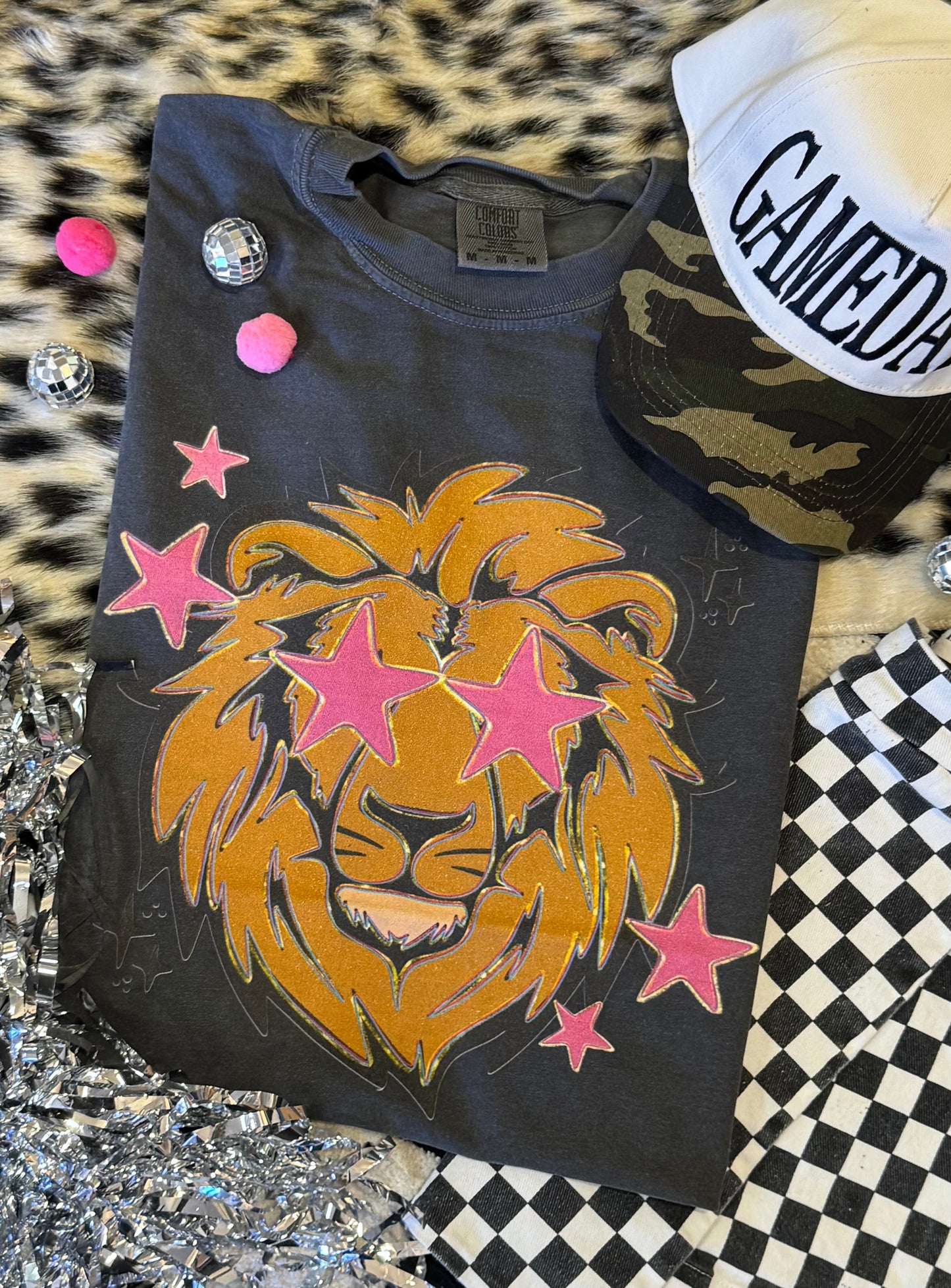 Lions Pink Star Mascot Tee