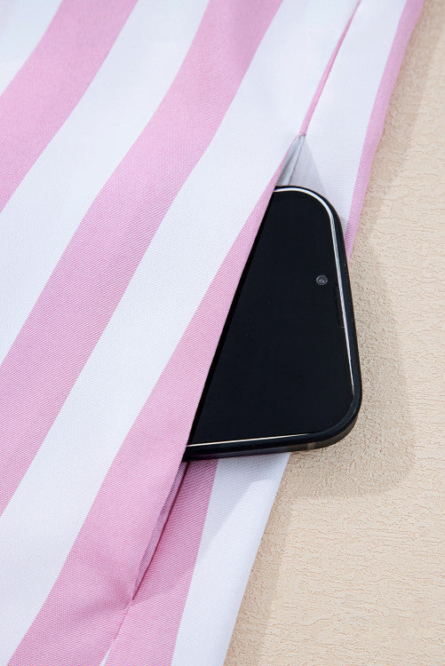 Striped Bracelet Sleeve Loose Mini Dress