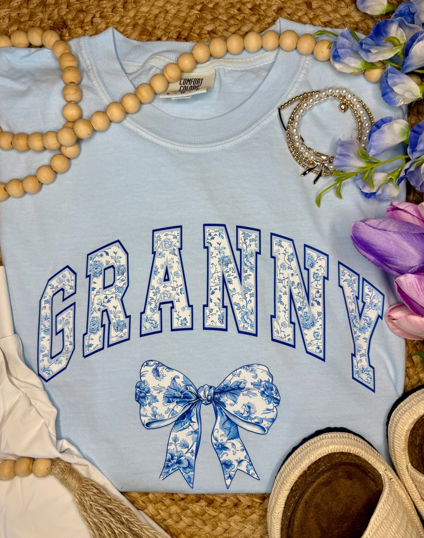 Floral Granny Bow Tee