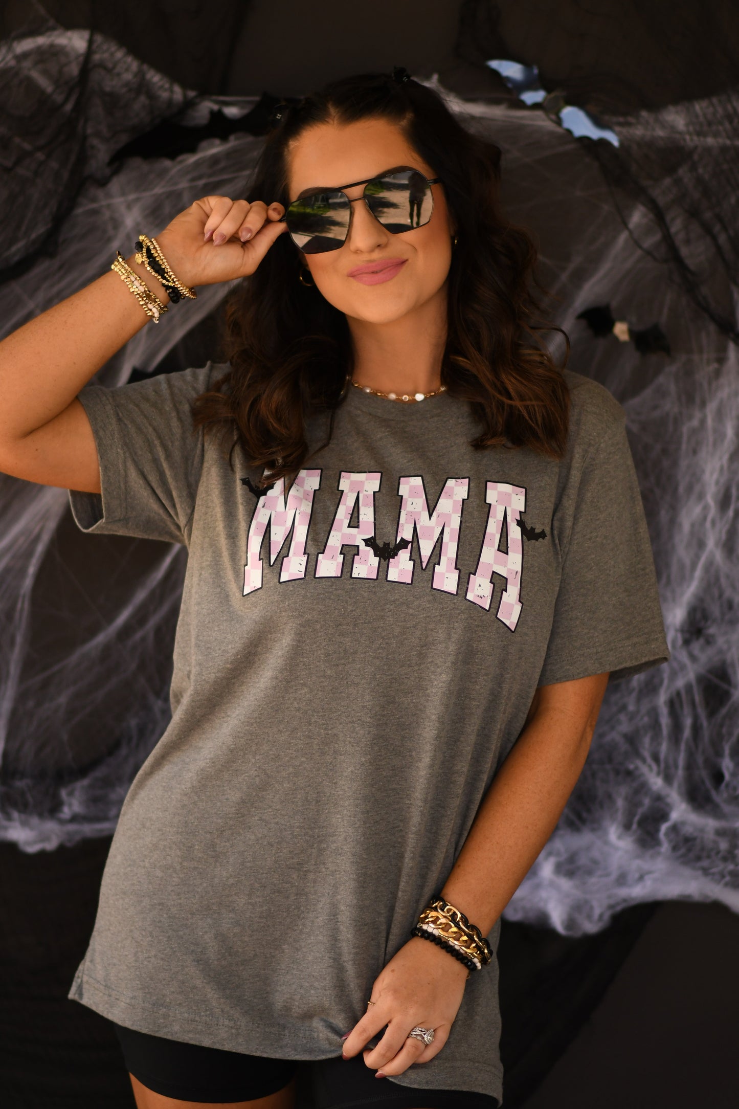 Mama Checkered Bats Tee