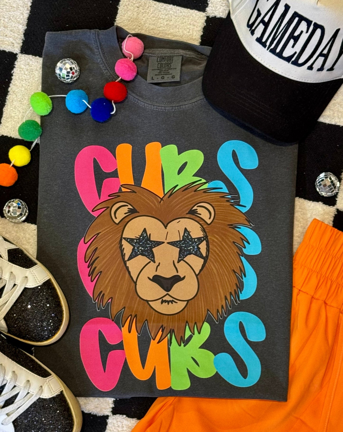 Cubs Neon Mascot Tee