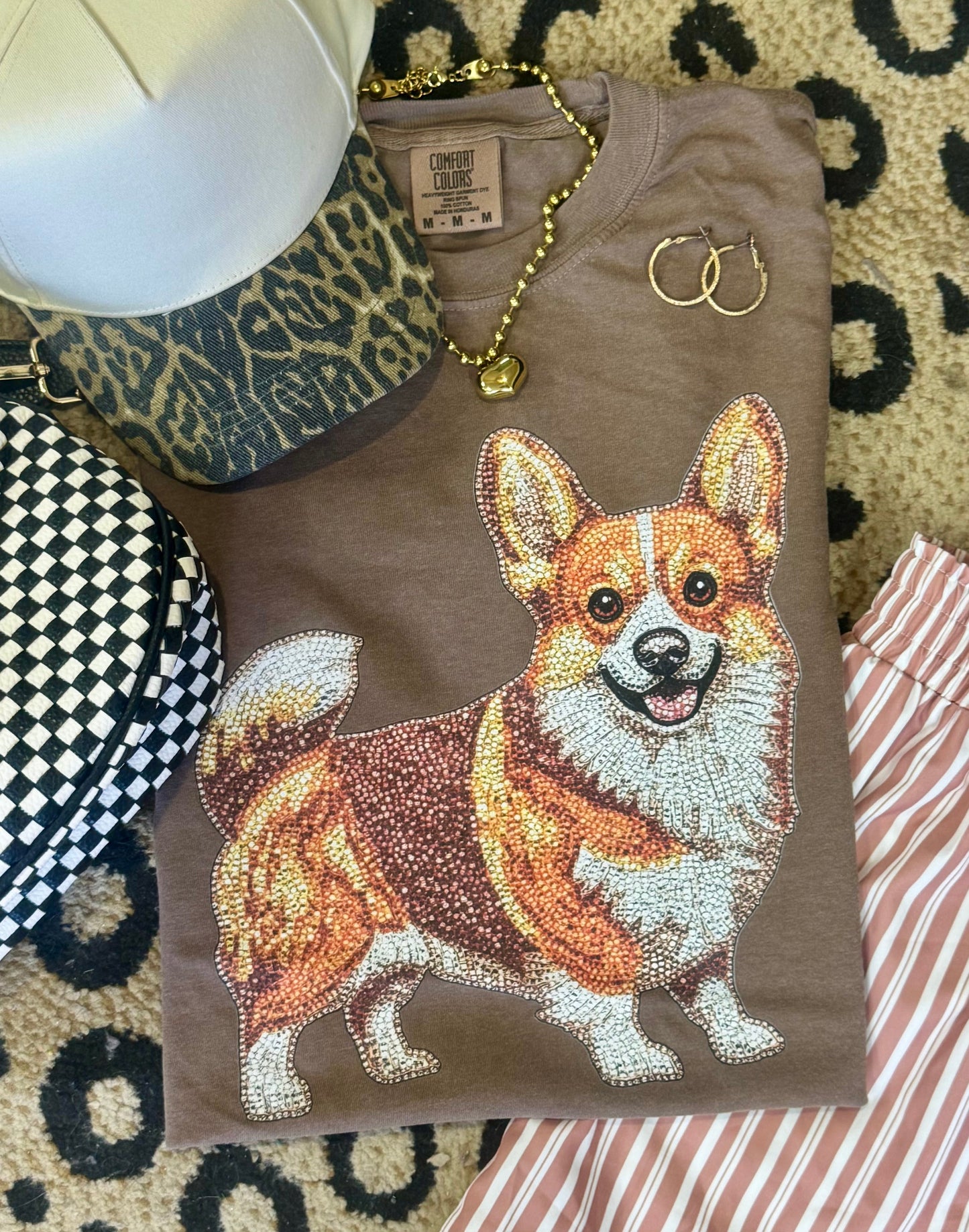 Corgi Faux Rhinestone Dog Tee