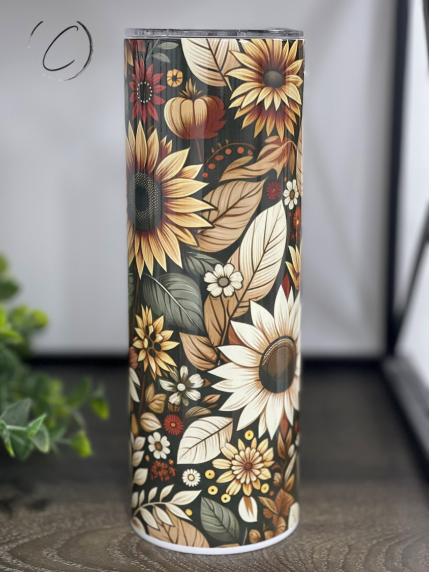 Autumn Sunflowers 20oz Skinny Tumbler