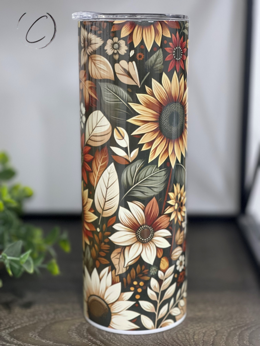Autumn Sunflowers 20oz Skinny Tumbler
