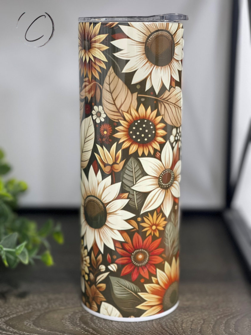 Autumn Sunflowers 20oz Skinny Tumbler