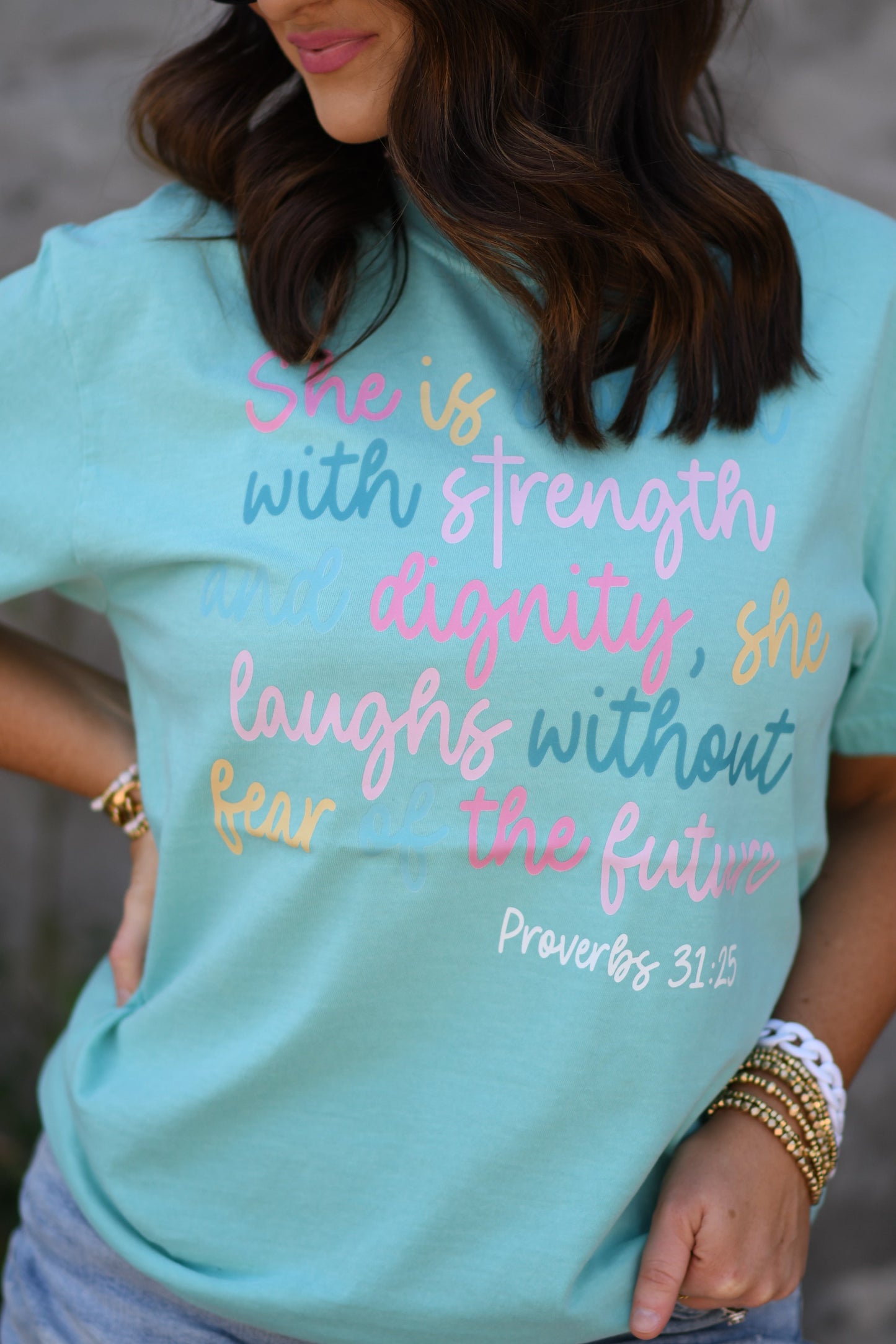 She Is Clothed With Strength Proverbs Tee