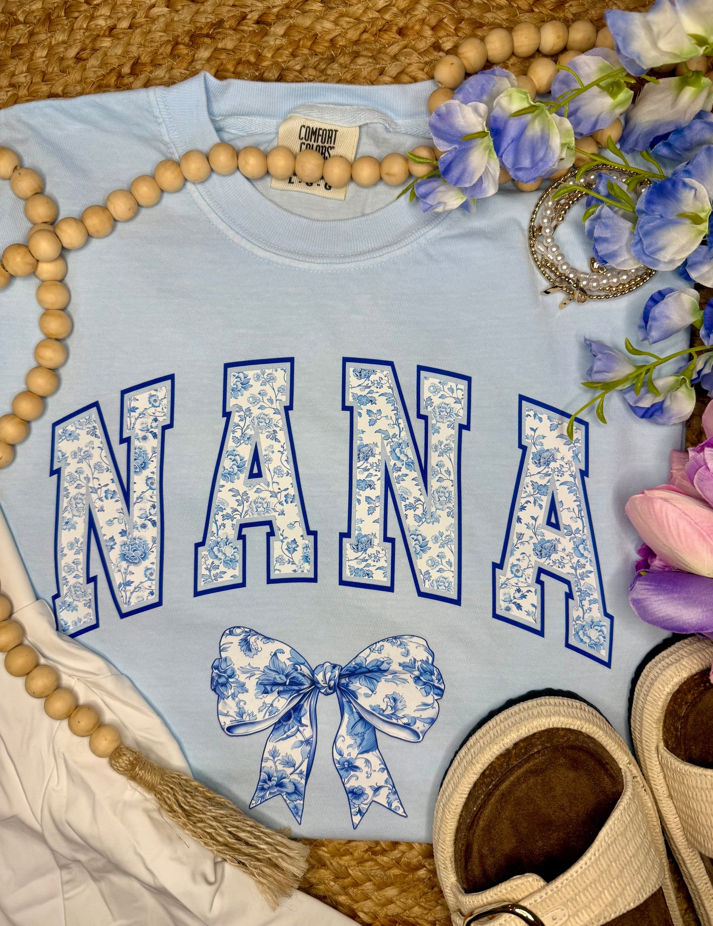 Floral Nana Bow Tee