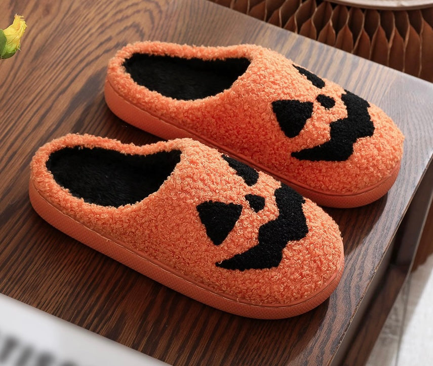 Orange Jack O Face Slippers *CIJ SPECIAL*