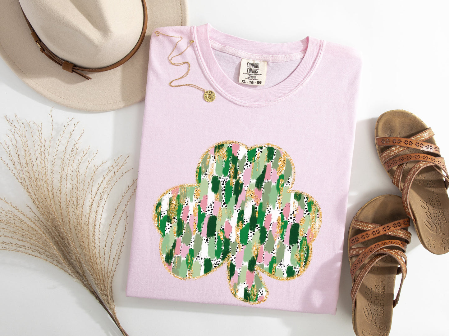 Camo Paint Stoke Clover Graphic Tee