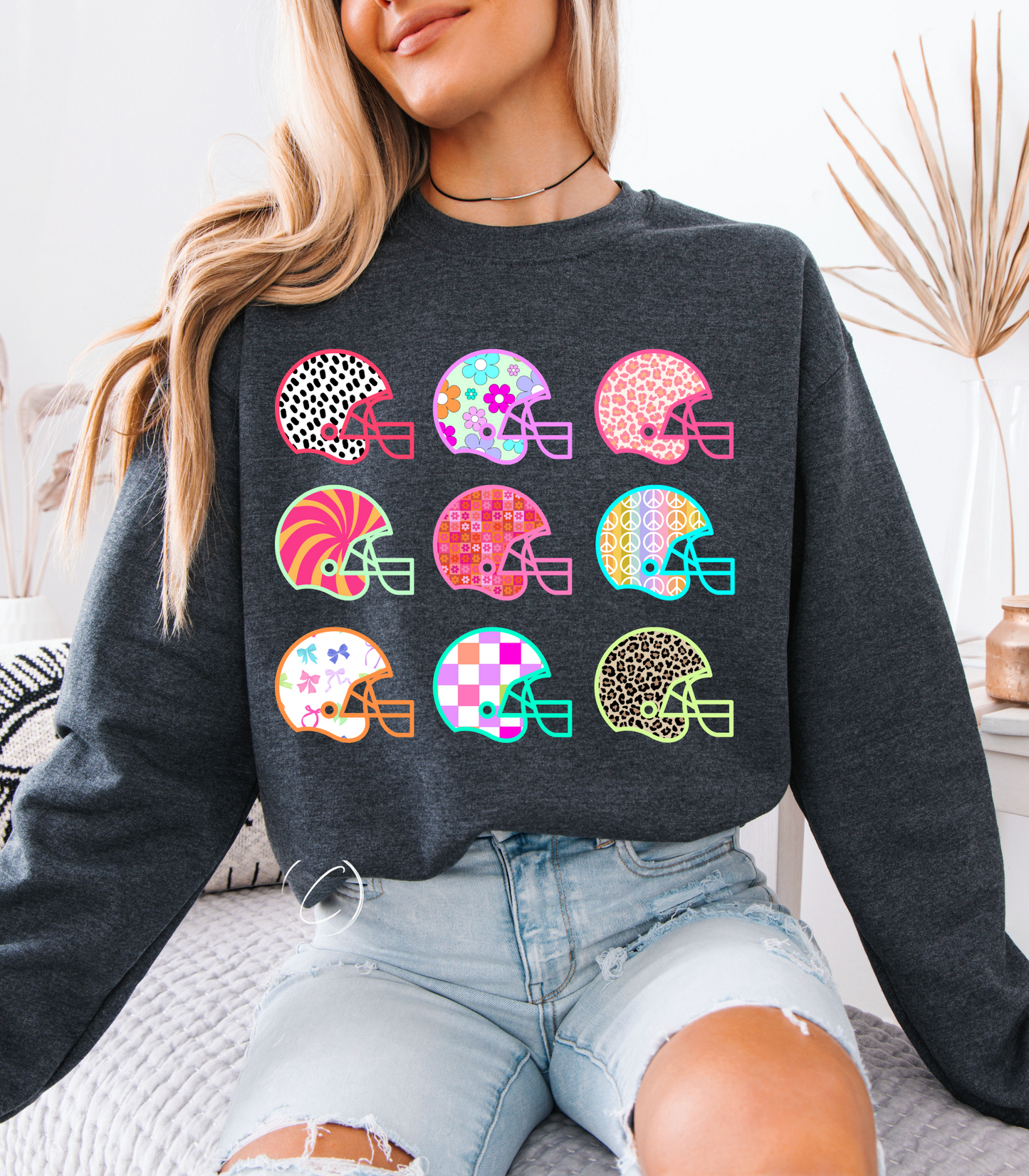 Preppy Football Helmets Sweatshirt