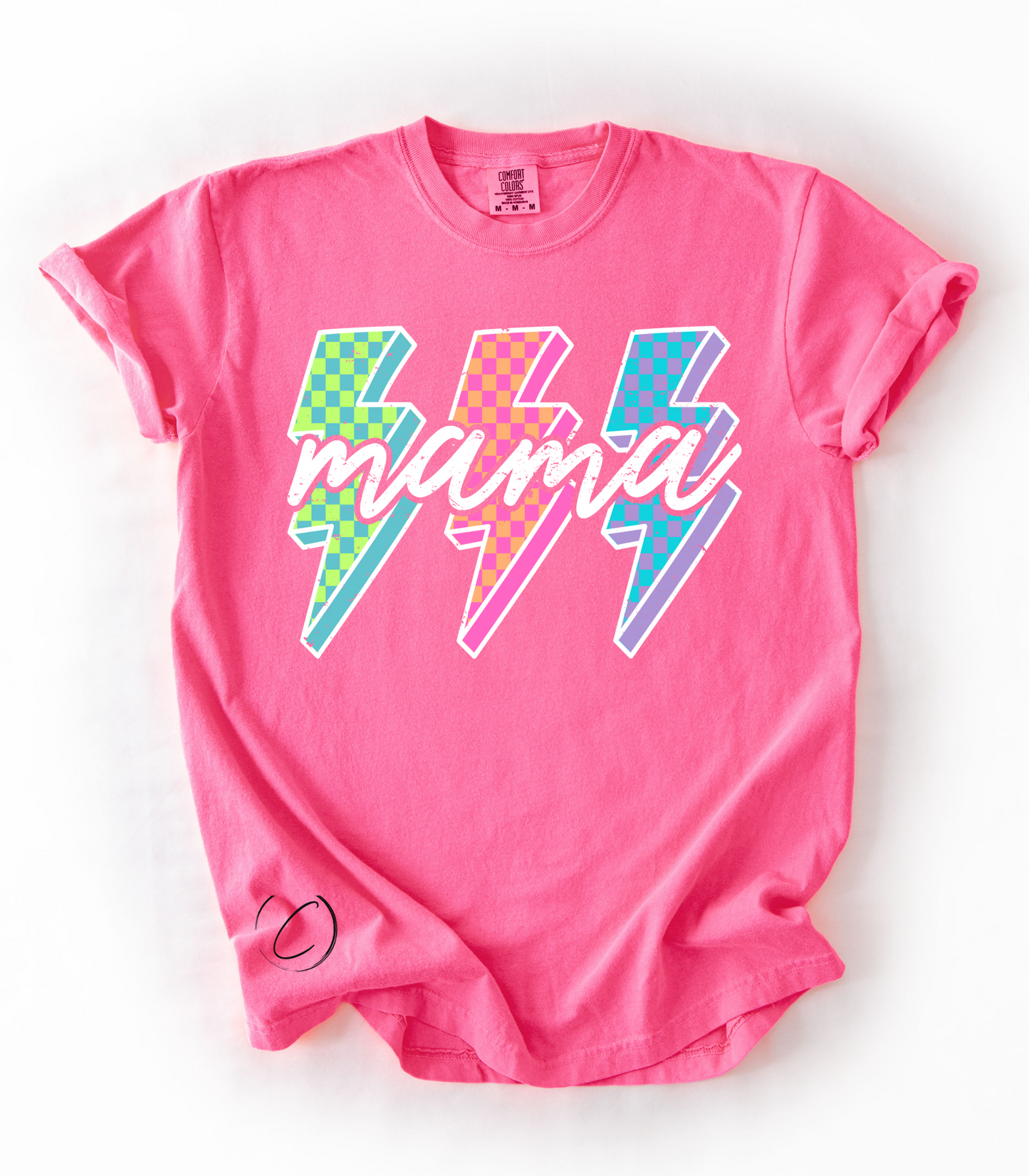 Lightening Check MAMA Graphic Tee