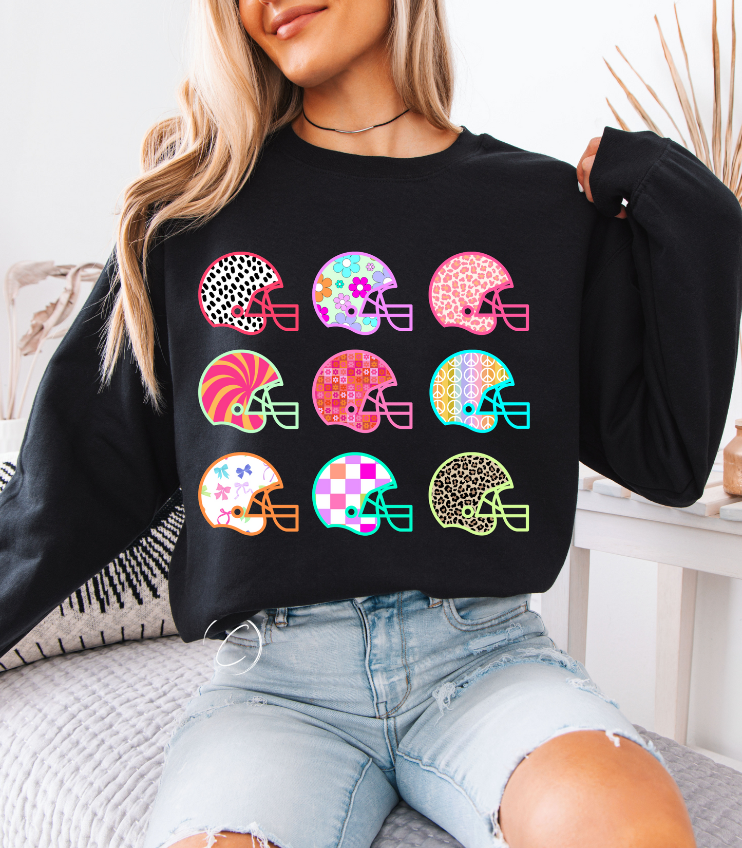 Preppy Football Helmets Sweatshirt