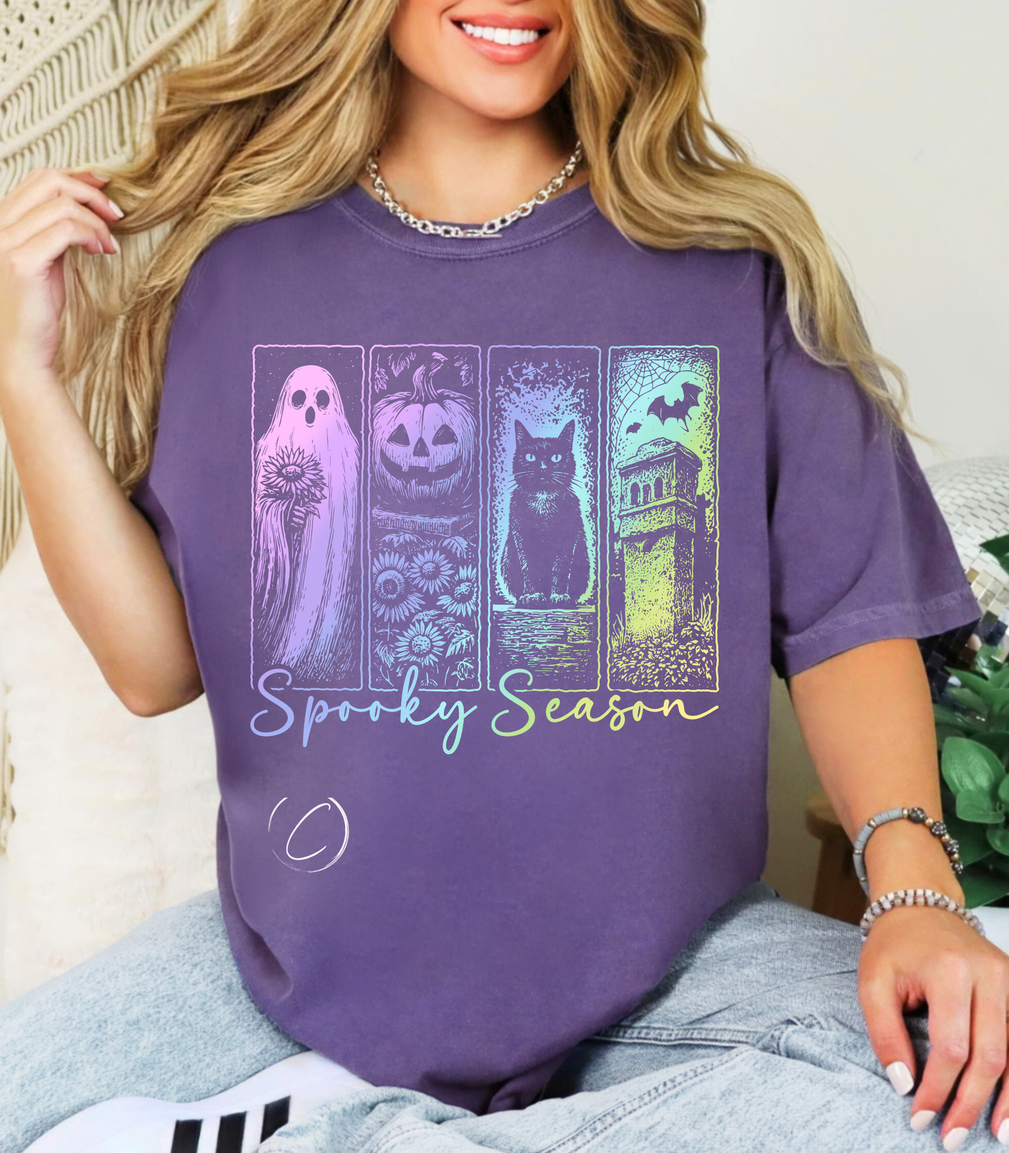Multicolor Spooky Season Graphic Tee