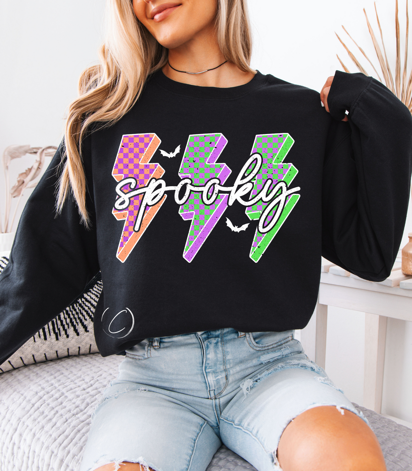 Lightening Checkered Spooky Sweatshirt