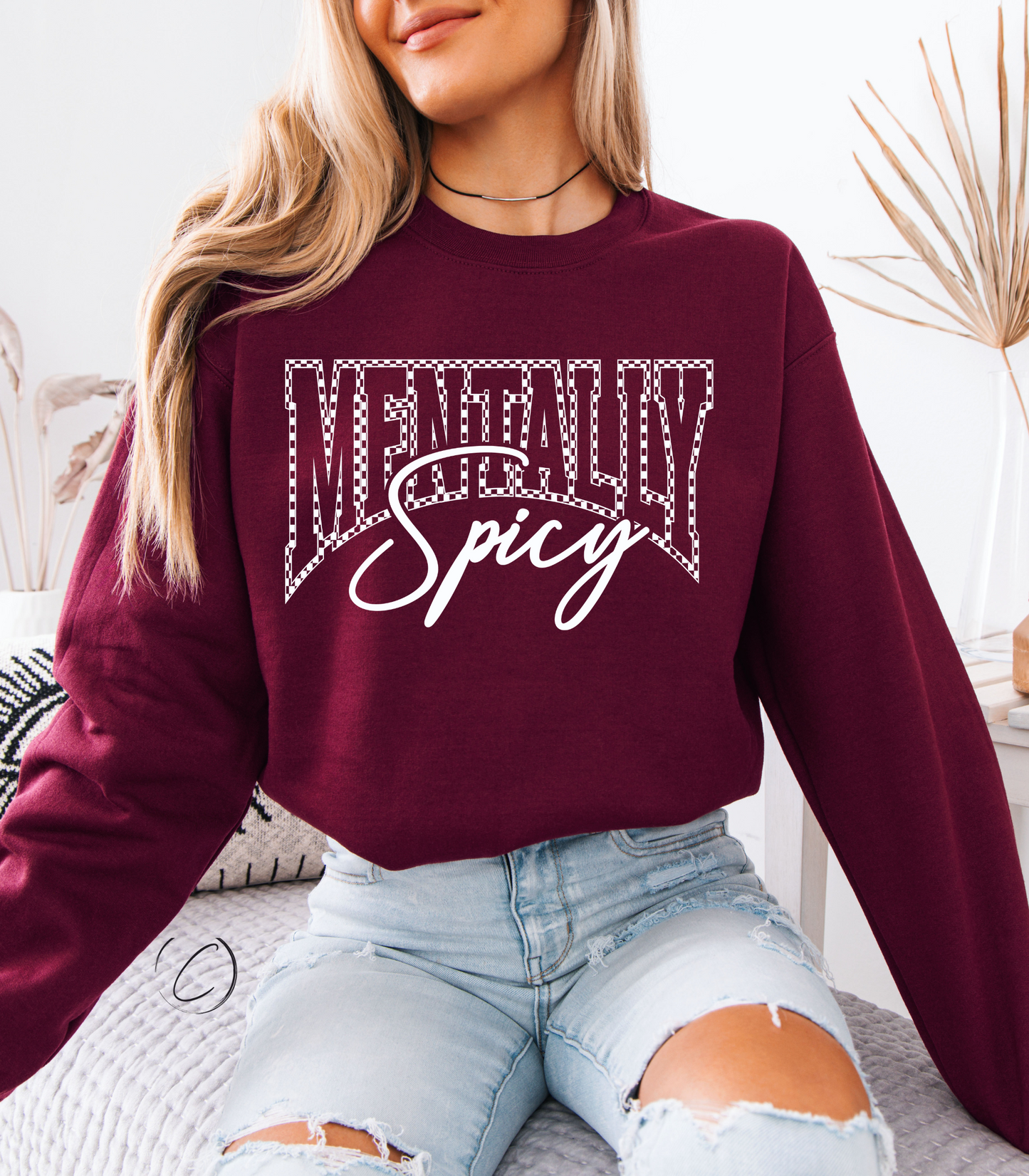 Mentally Spicy Check Sweatshirt