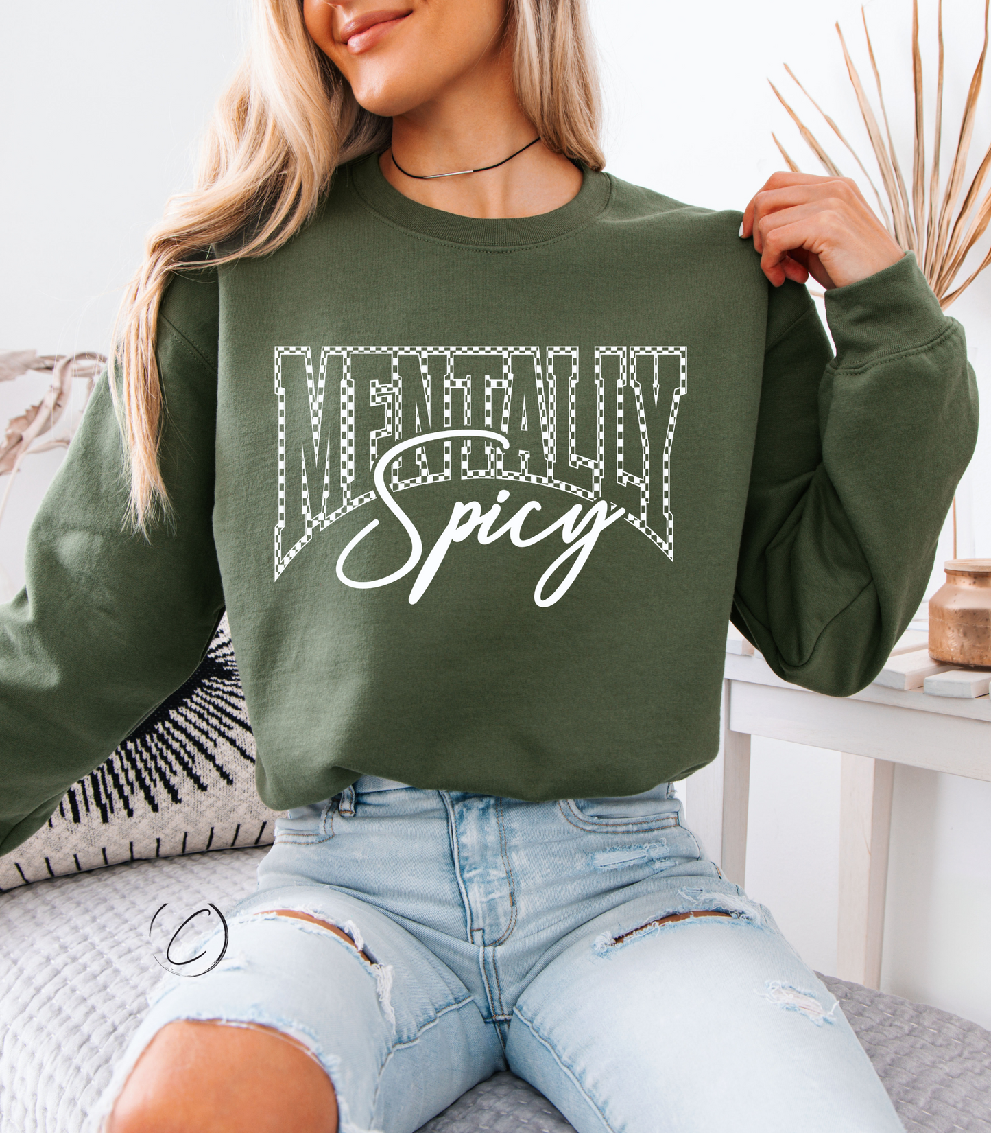 Mentally Spicy Check Sweatshirt