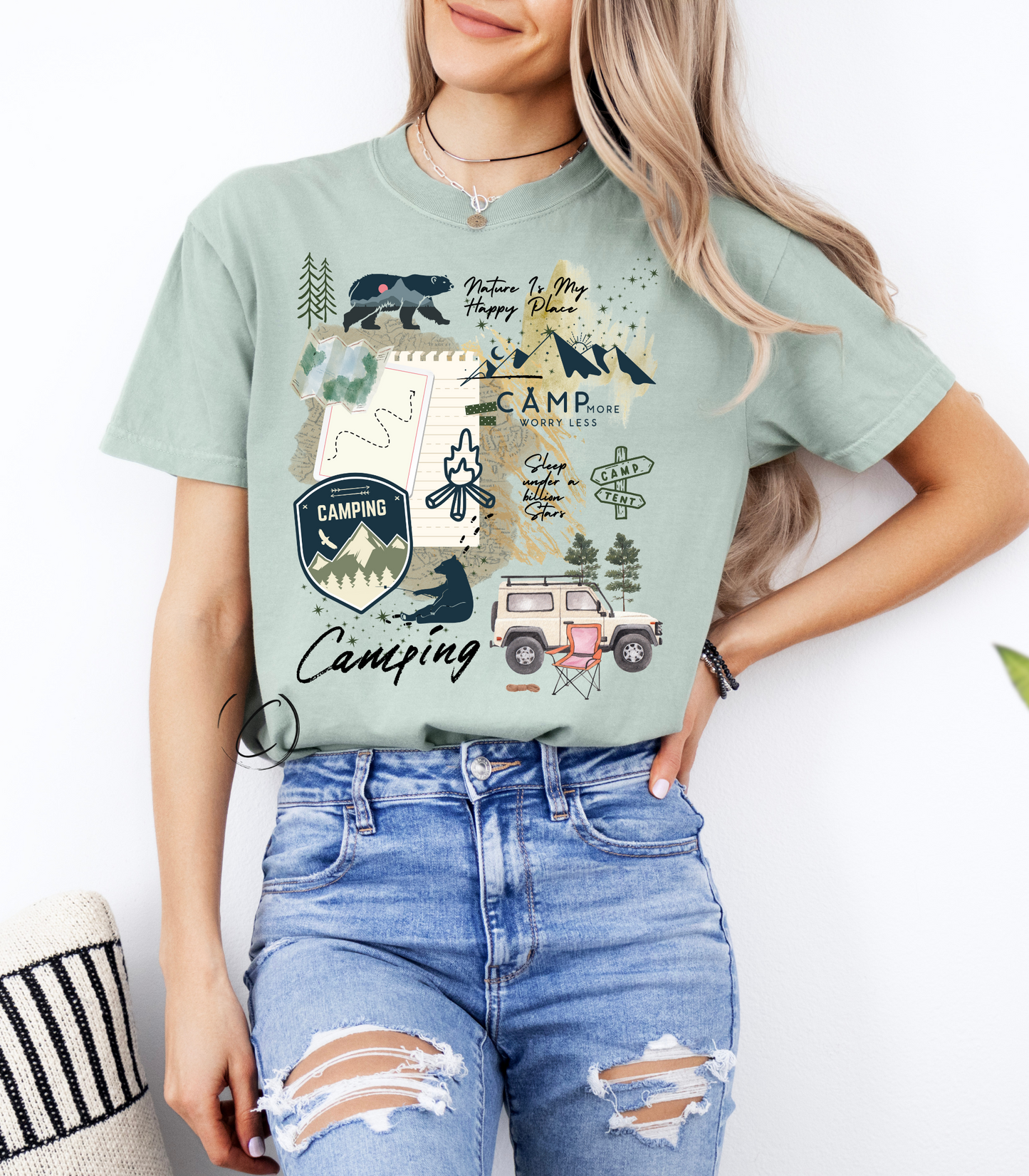 Camping Collage Graphic Tee