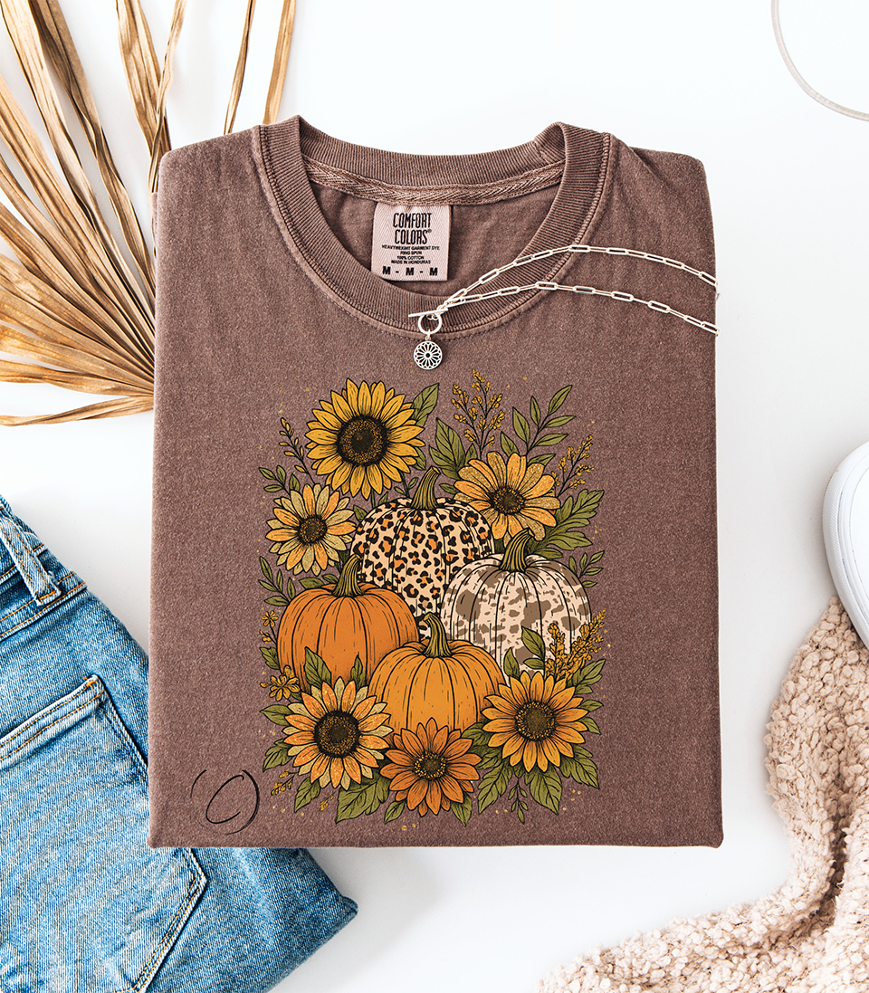 Sunflower Patch Pumpkin Graphic Tee