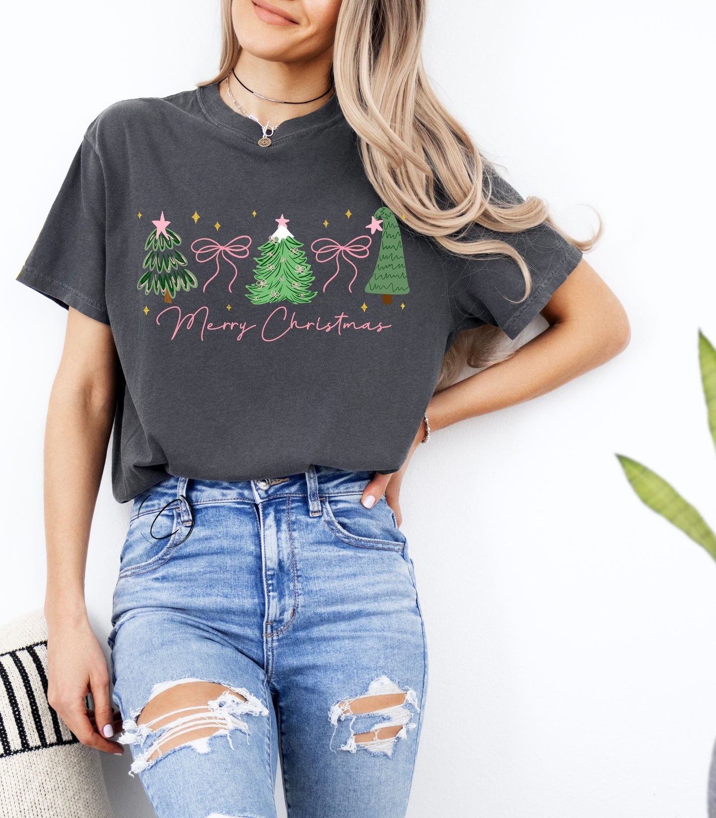 Preppy Merry Christmas Graphic Tee