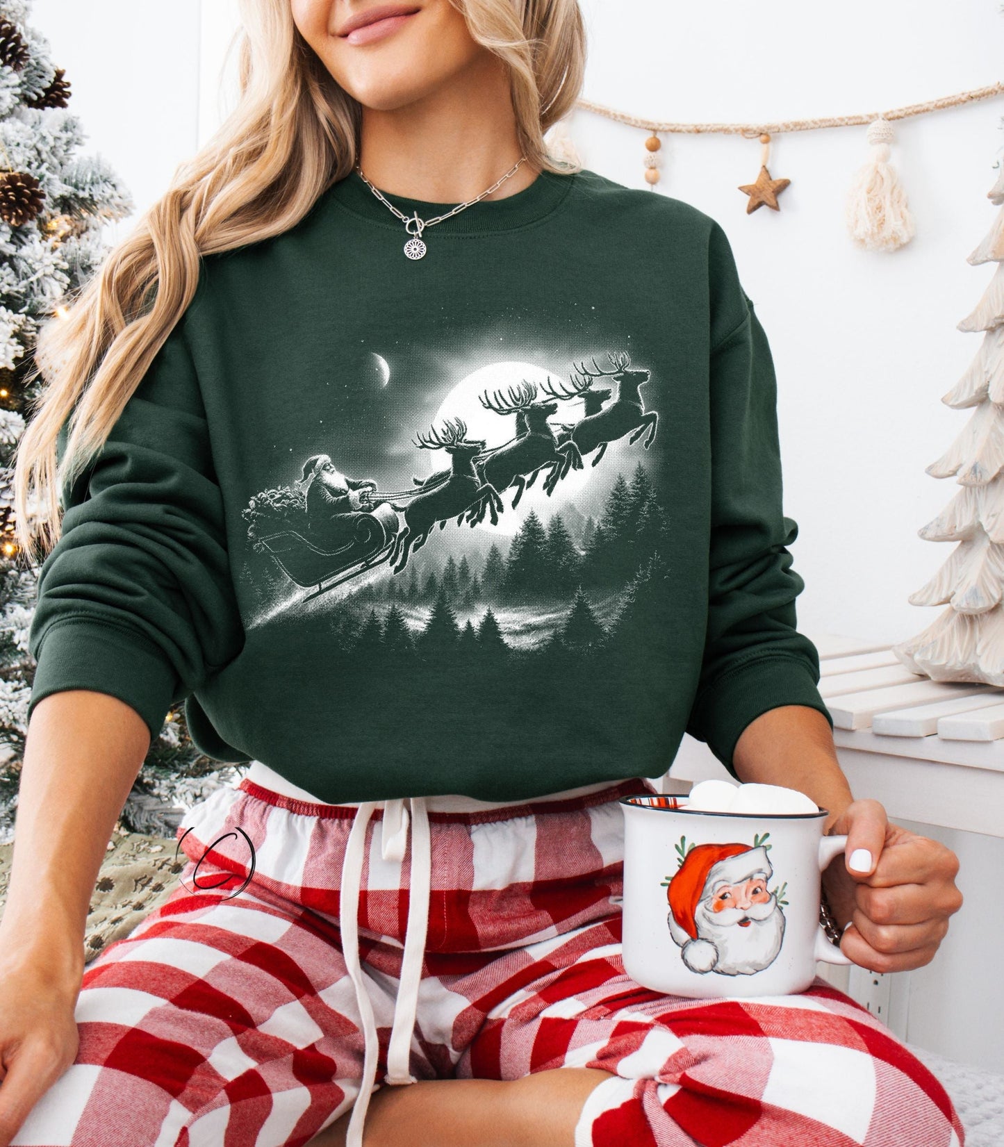 Vintage Retro Santa Sleigh Sweatshirt