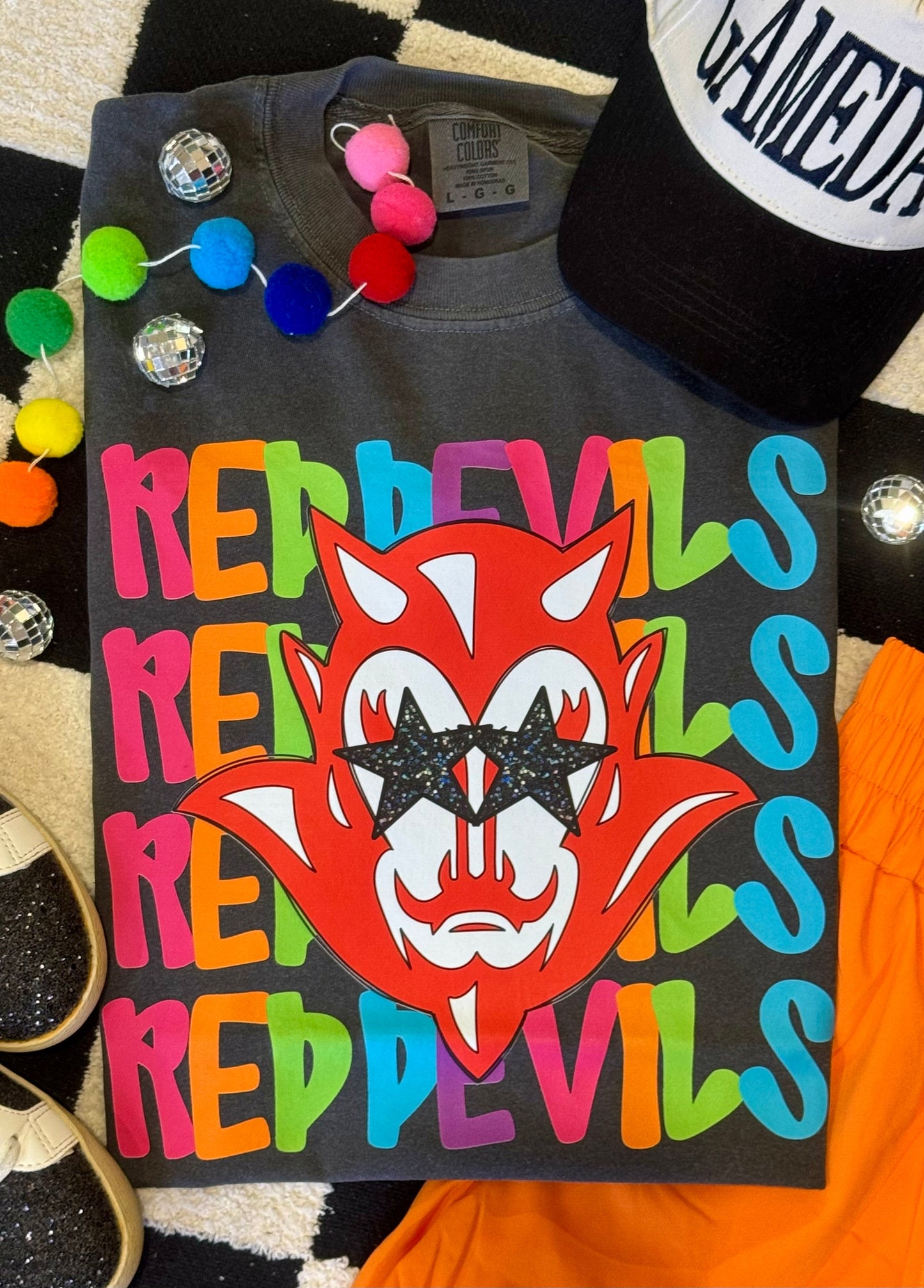 Red Devils Neon Mascot Tee