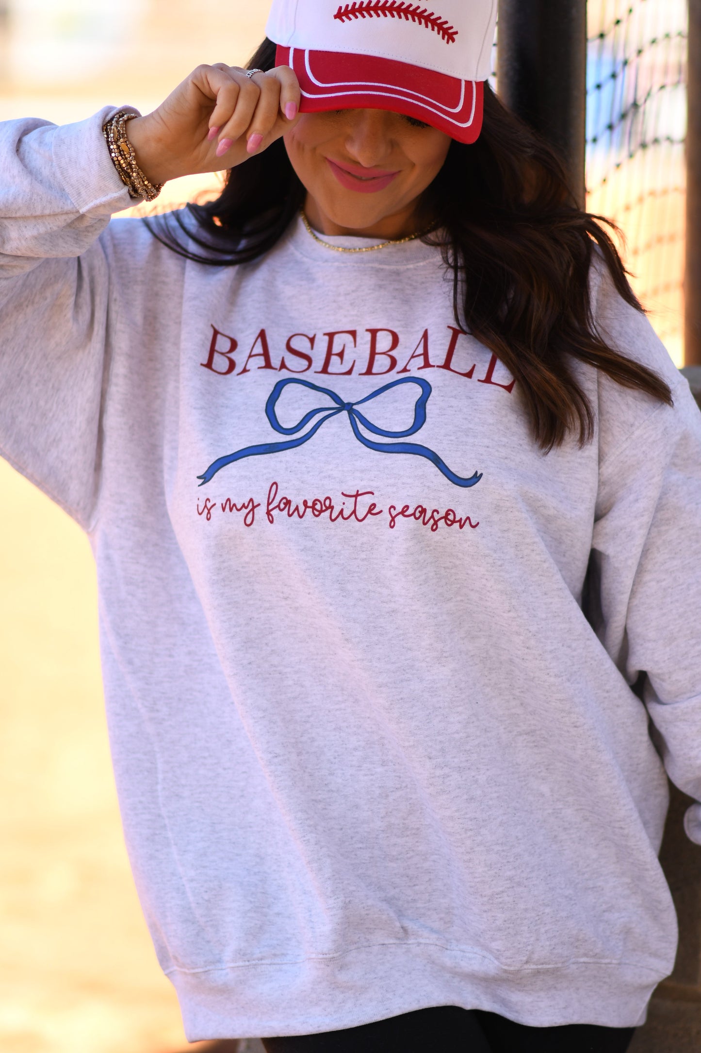 Baseball Is My Favorite Season Bow Tee/Sweatshirt