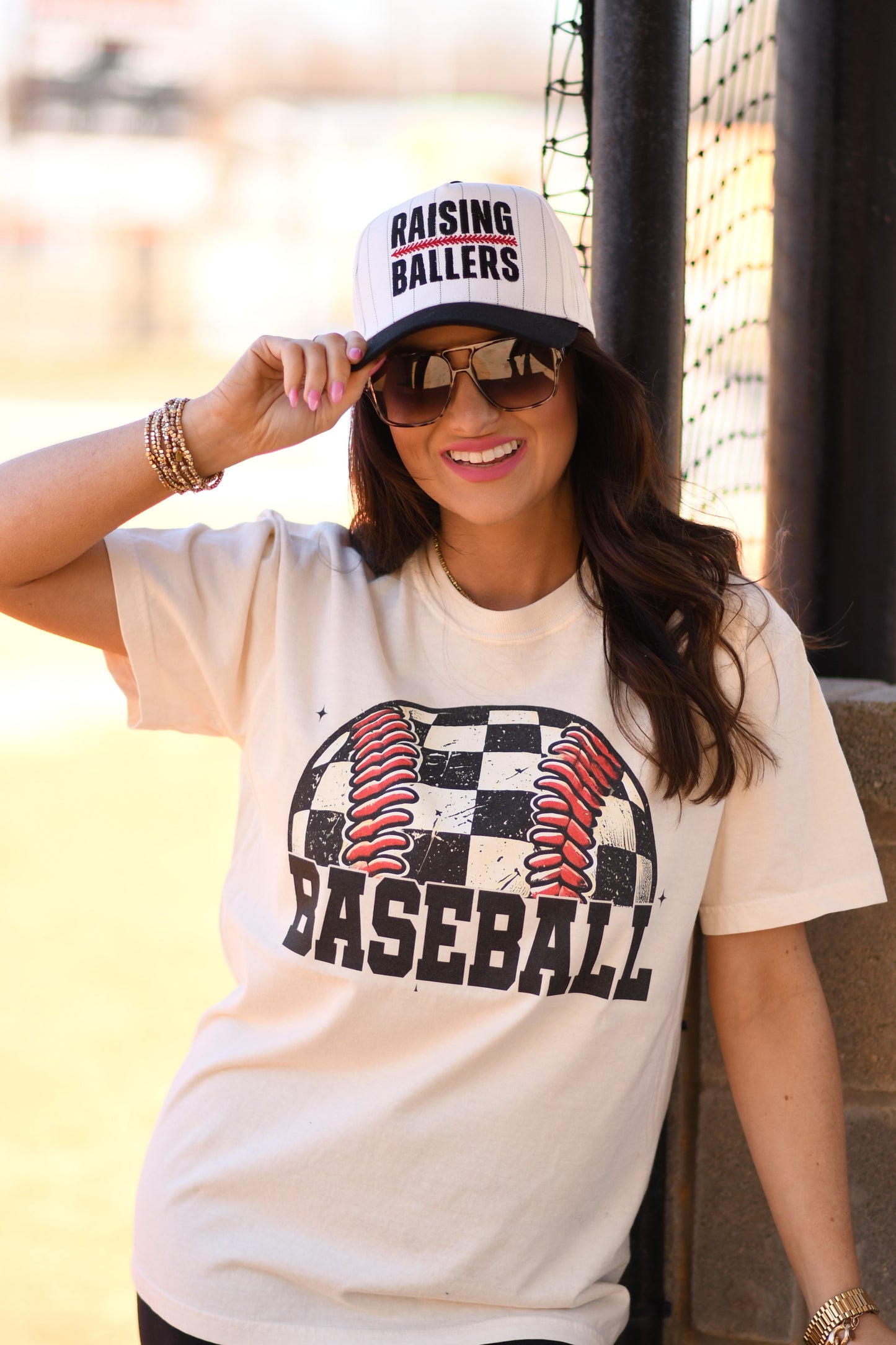 Checkered Baseball Tee