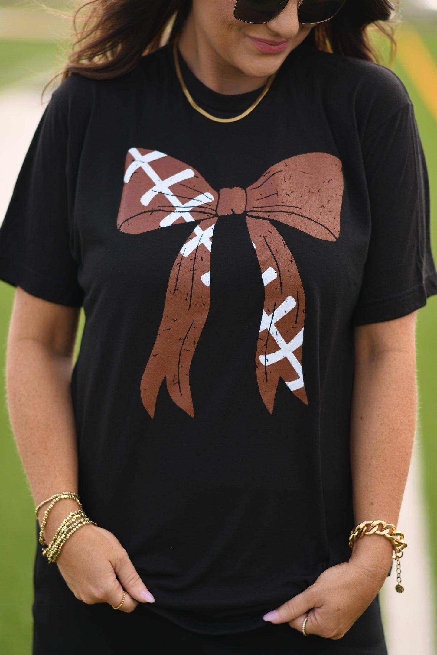 **SALE** RTS Football Bow Tee