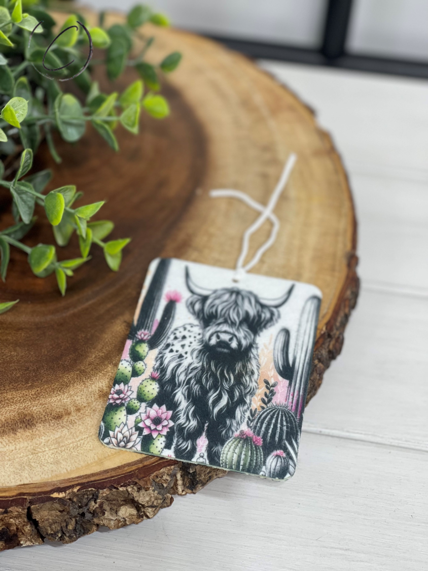 Desert Highland Cow Car Freshener