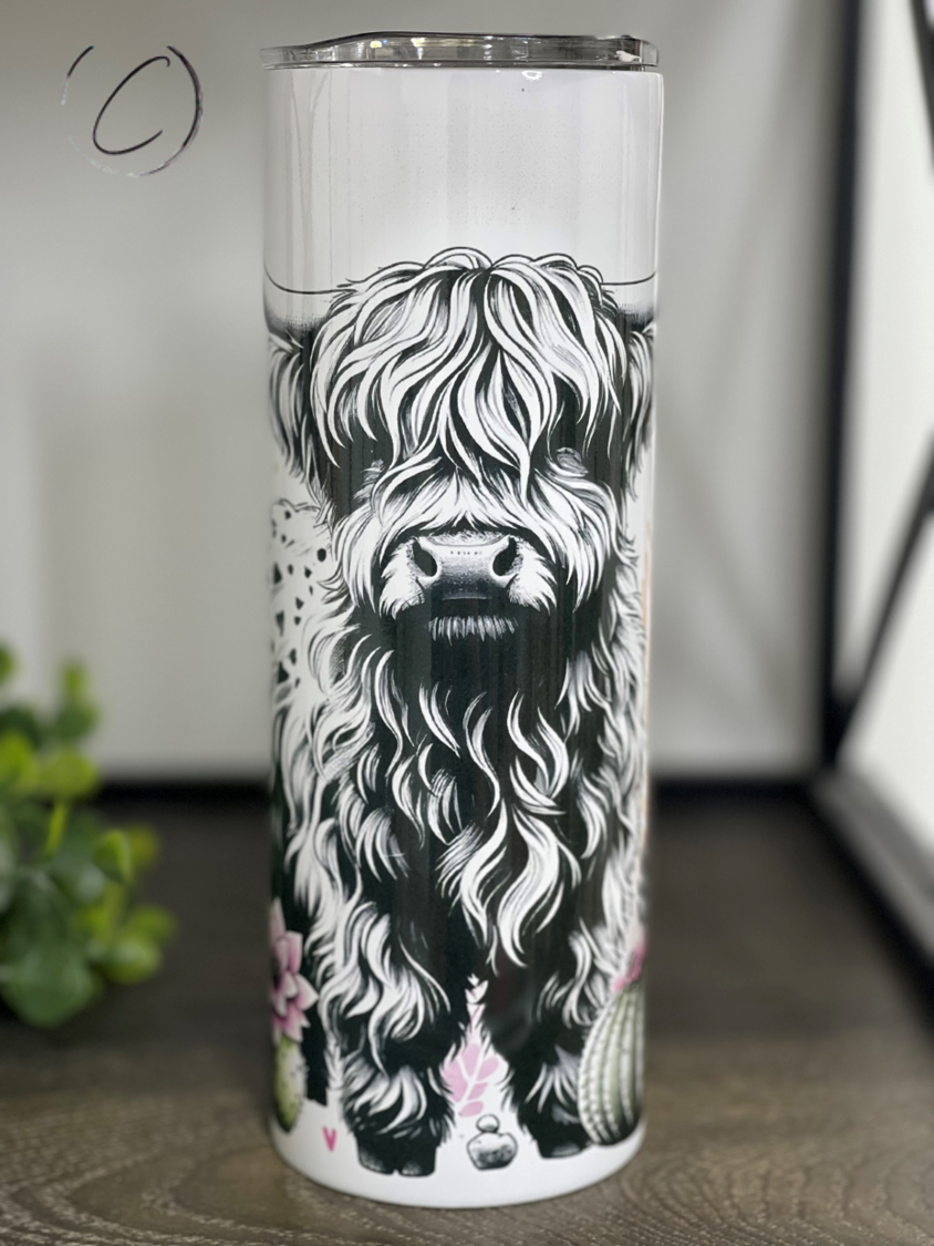 Desert Highland Cow 20oz Skinny Tumbler