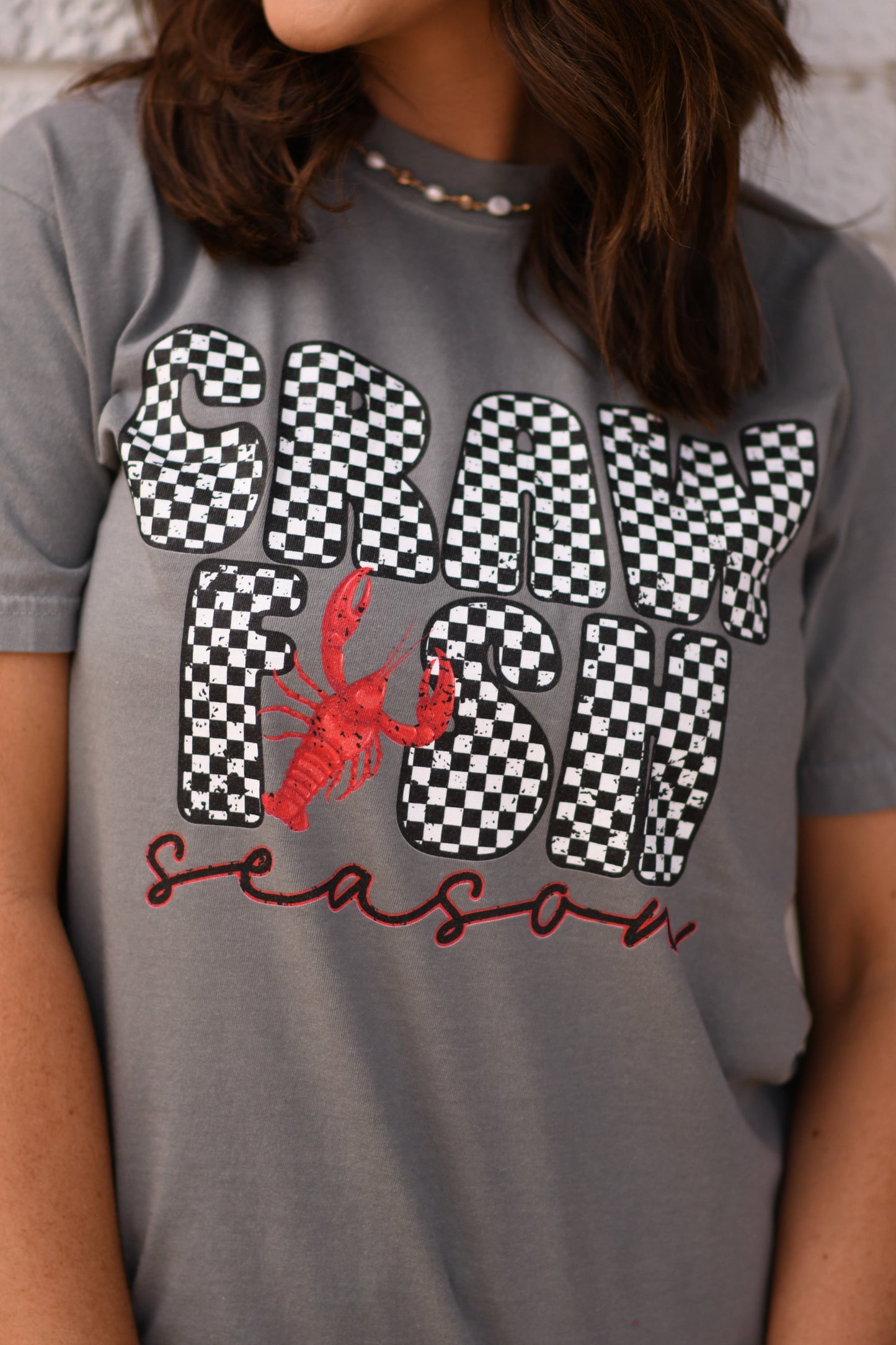 Crawfish Season Checkered Tee