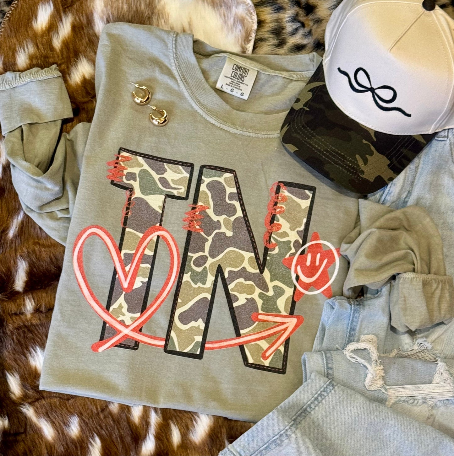 TN Camo Doodle State Tee/Long Sleeve