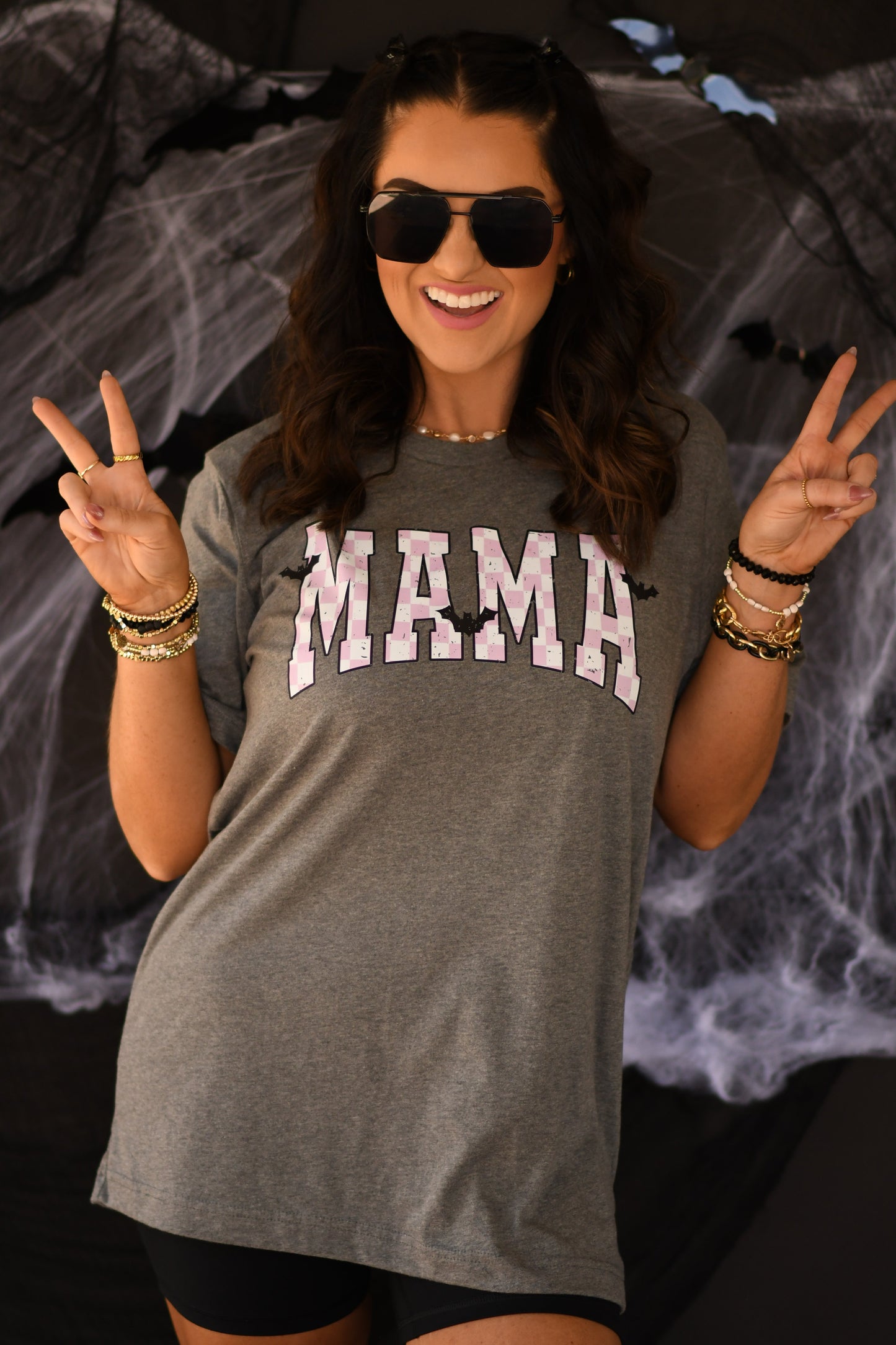 Mama Checkered Bats Tee