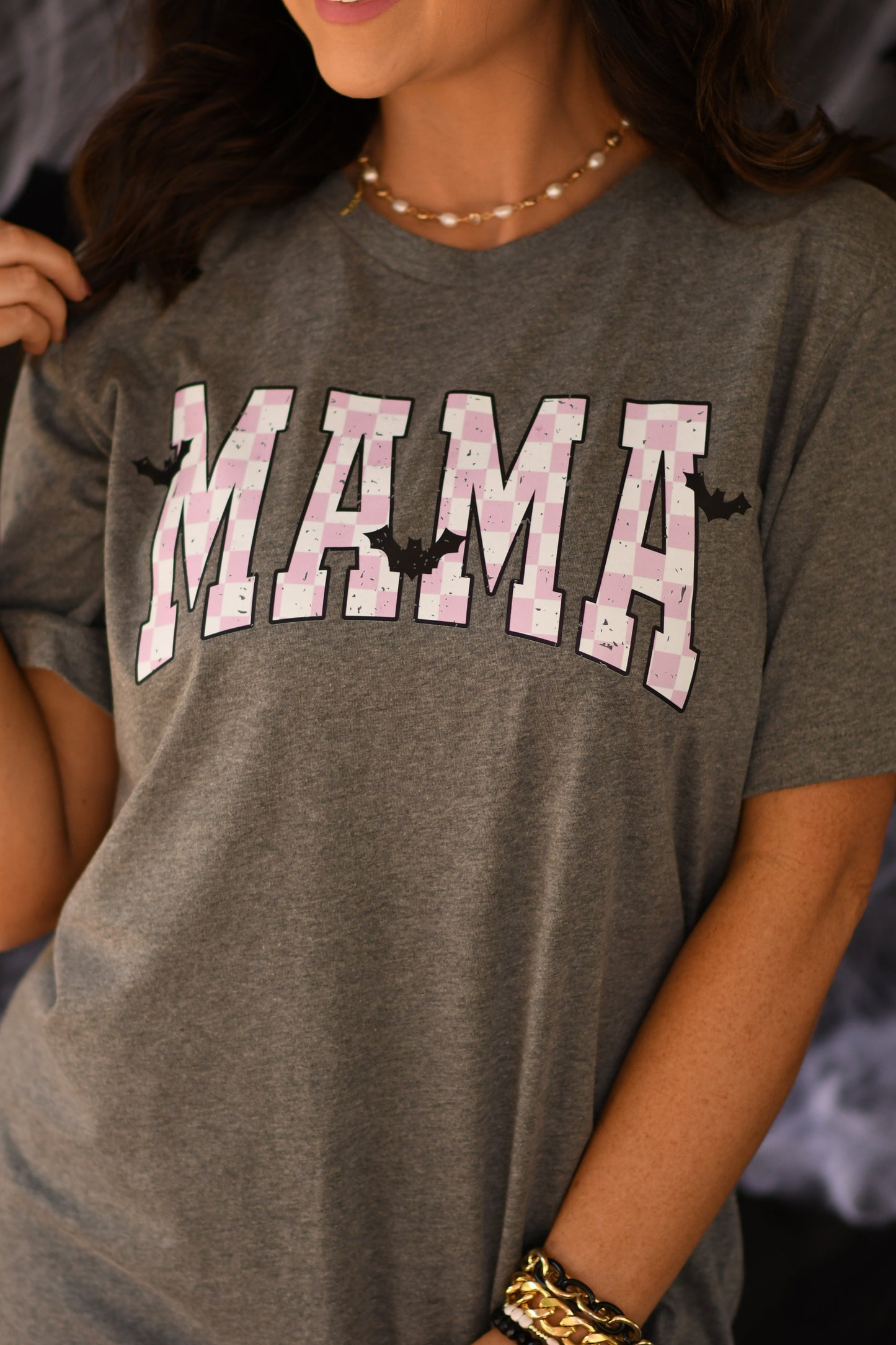 Mama Checkered Bats Tee
