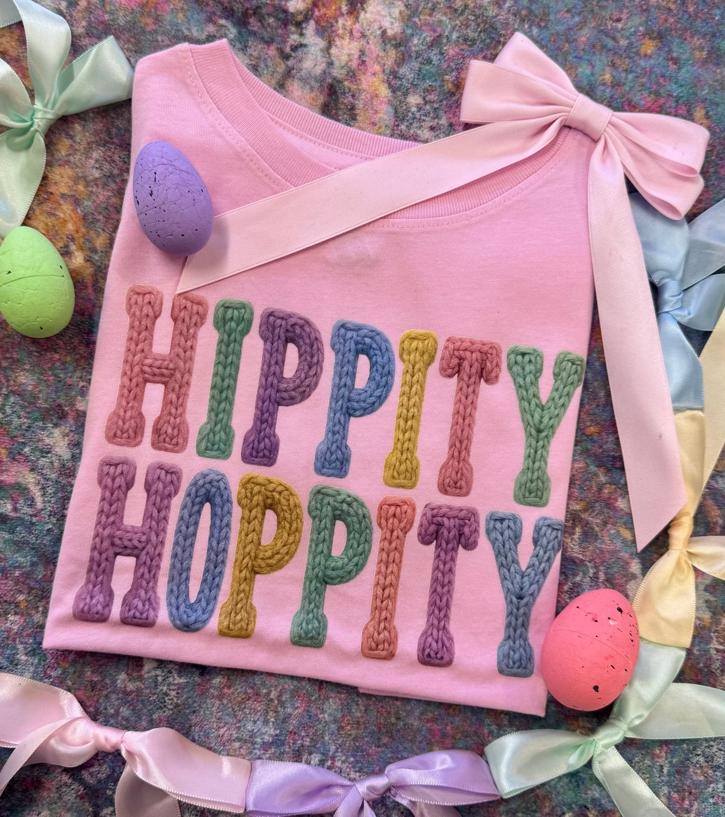 Hippity Hoppity Faux Yarn Tee