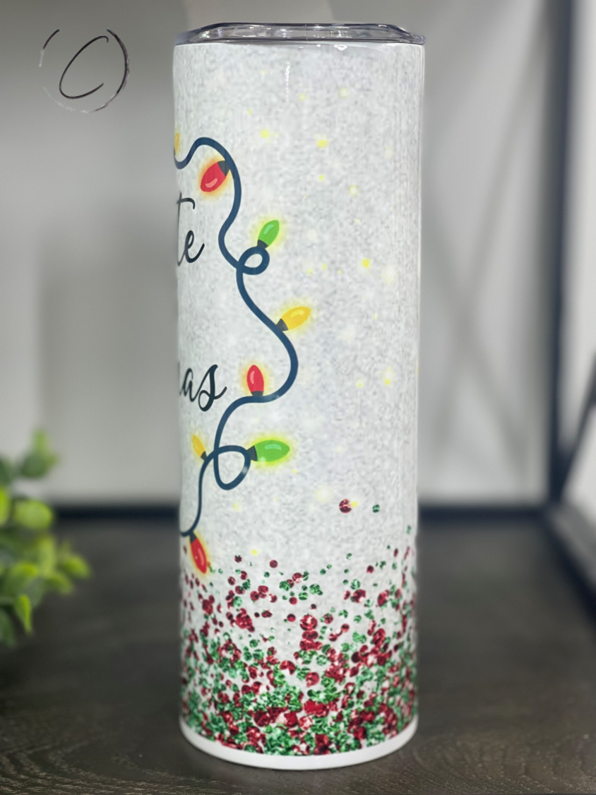 Favorite Color Is Christmas Lights 20oz Skinny Tumbler