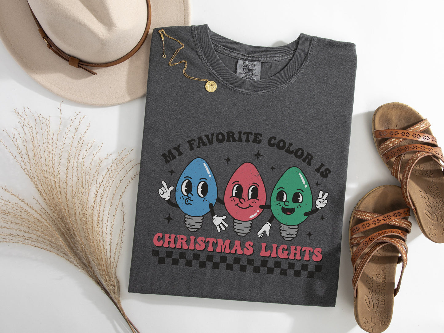 Favorite Color Is Christmas Lights Graphic Tee