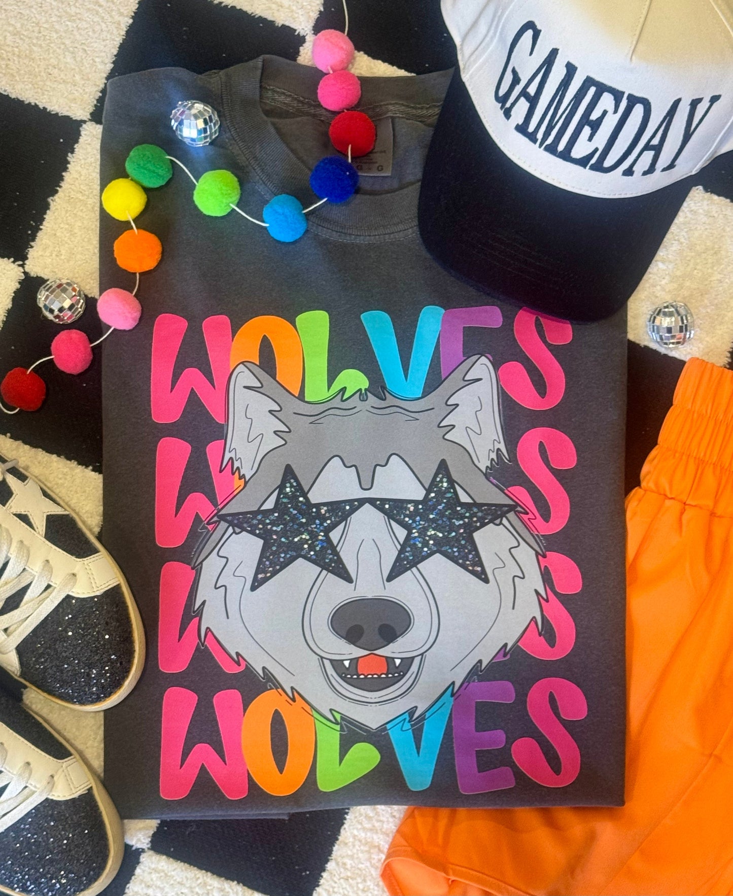 Wolves Neon Mascot Tee