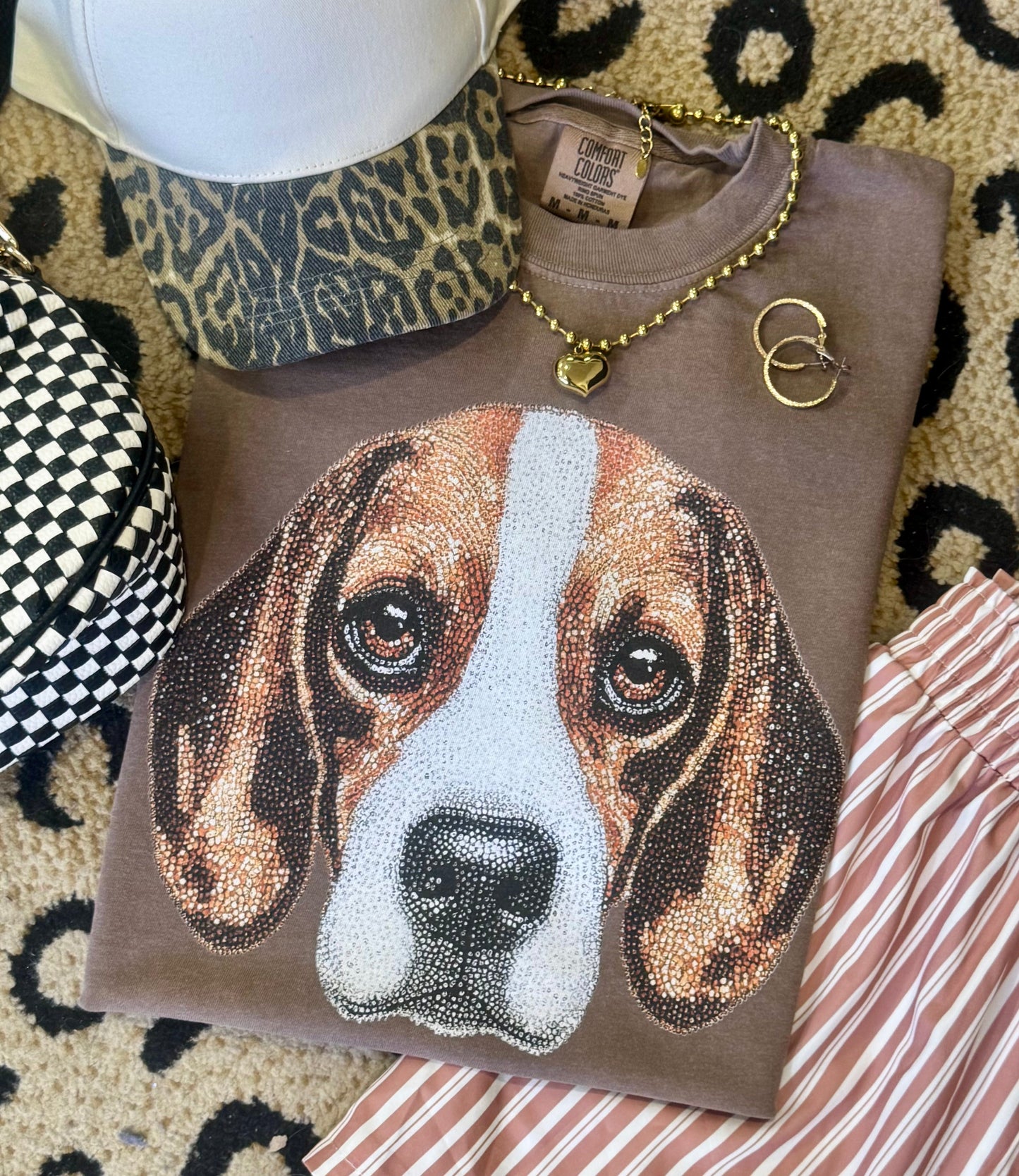 Beagle Faux Rhinestone Dog Tee