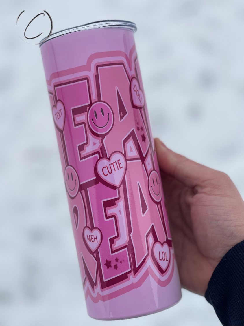 Heart Breaker 20oz UV Pink Skinny Tumbler
