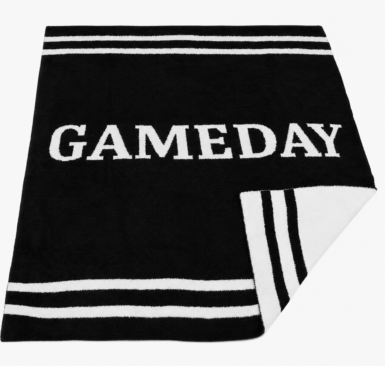 Black Gameday Striped Blanket