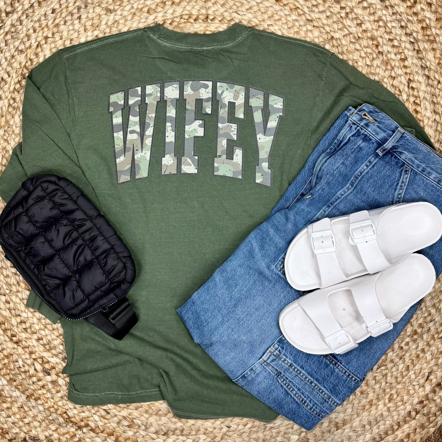 Camo Wifey Long Sleeve Tee