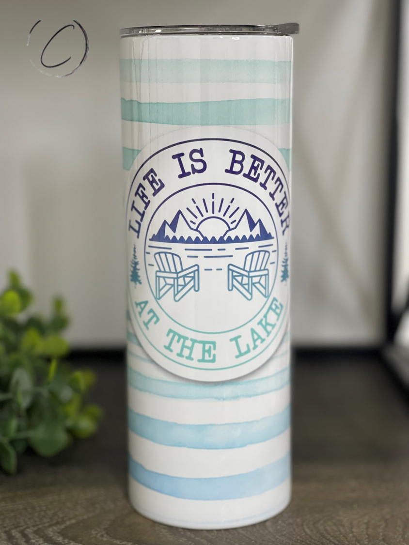 Life Is Best At The Lake 20oz Skinny Tumbler