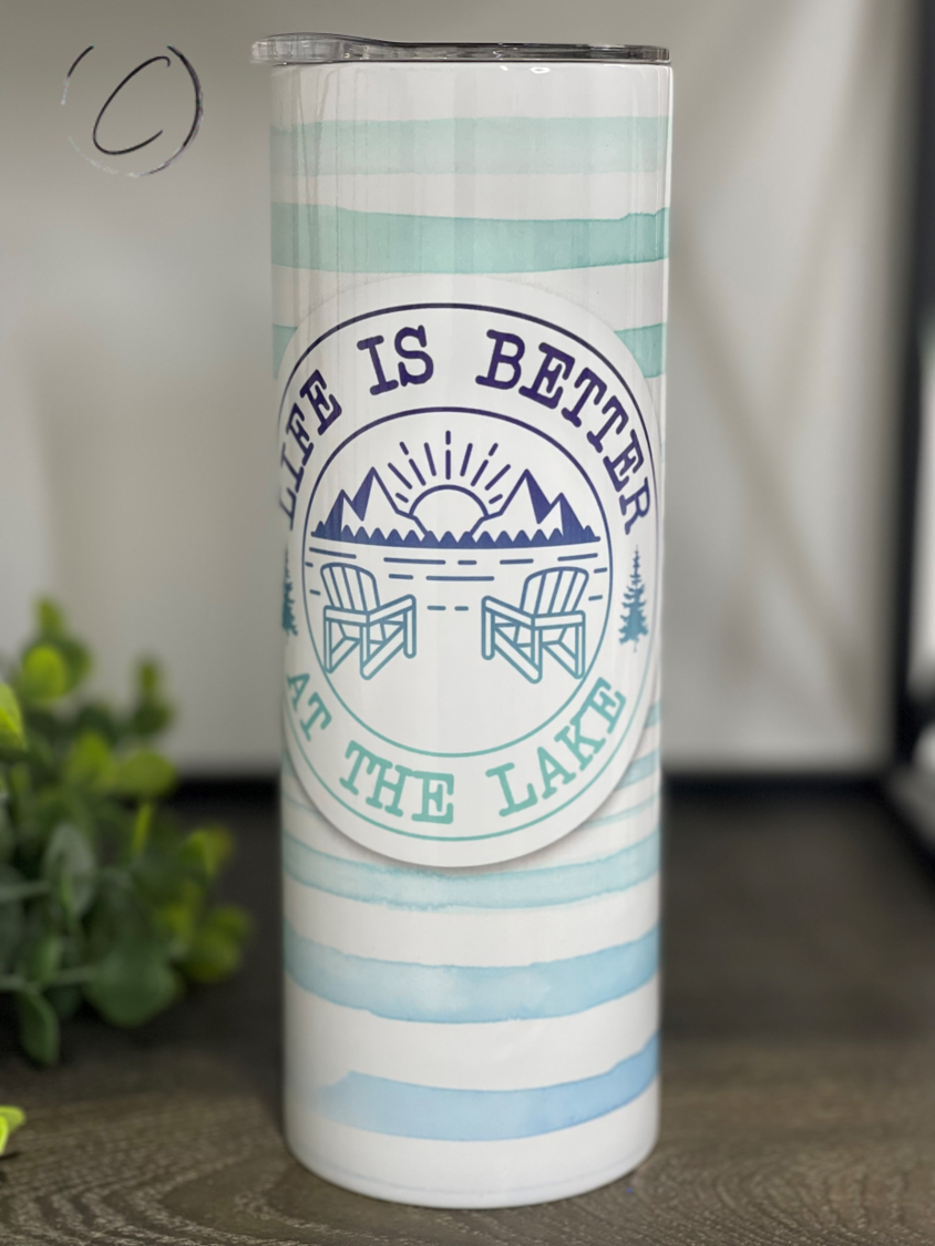 Life Is Best At The Lake 20oz Skinny Tumbler