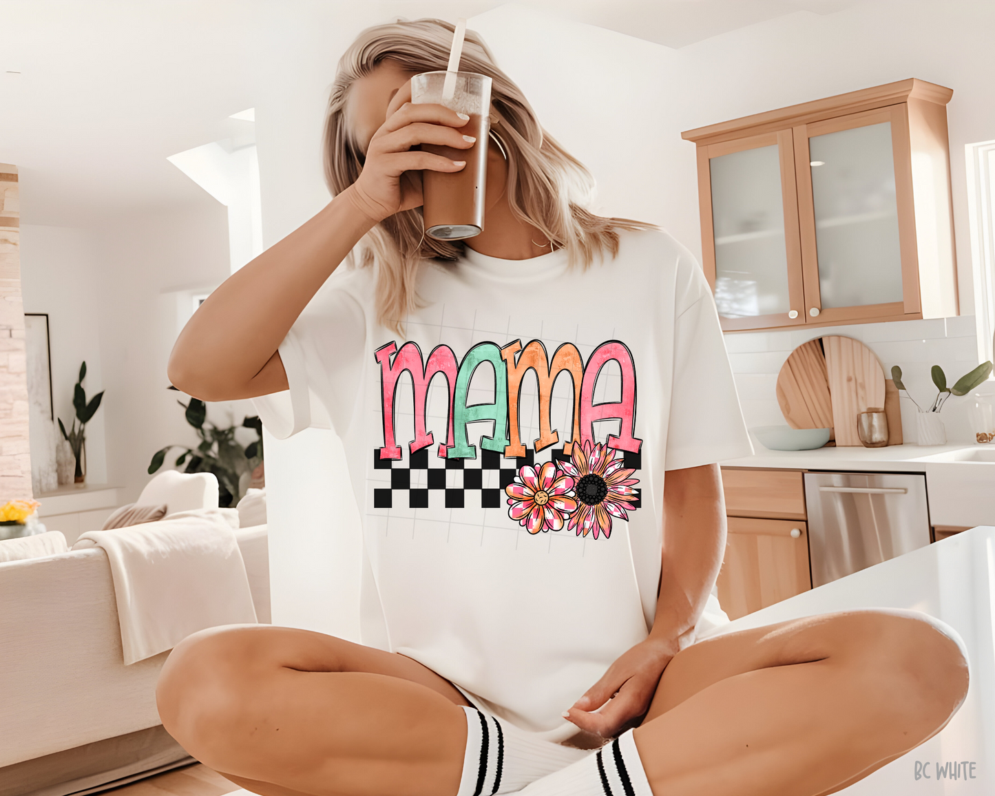 Mama Floral Checkered - Tee