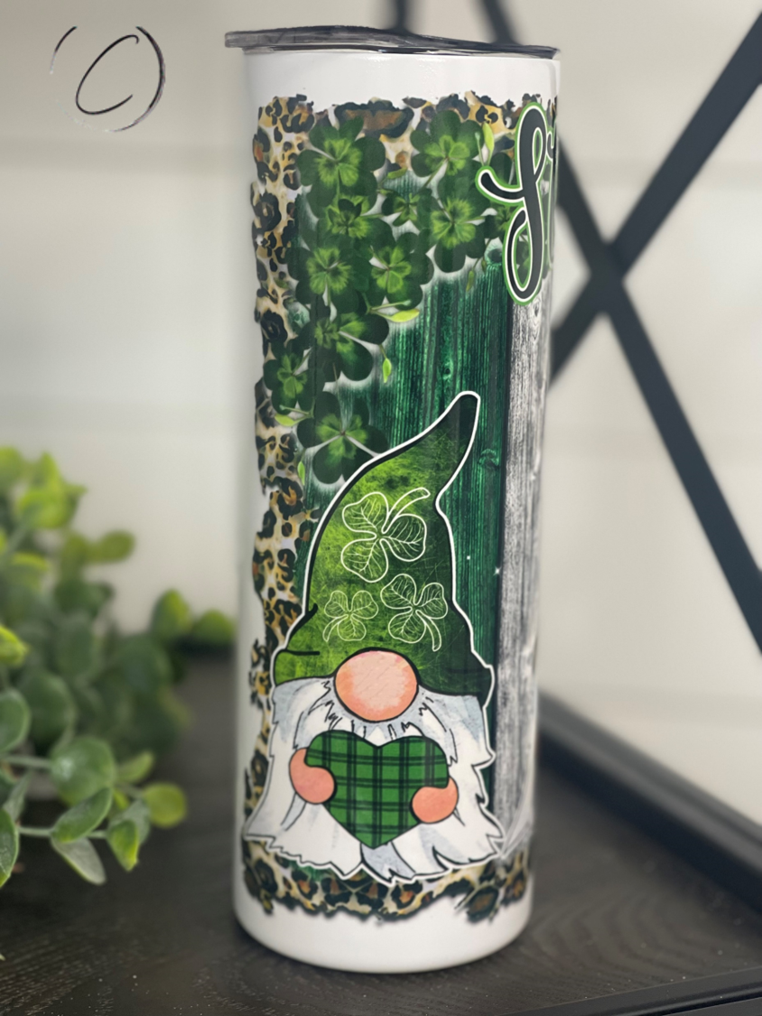 St. Patrick's Day Gnomes 20oz Skinny Tumbler