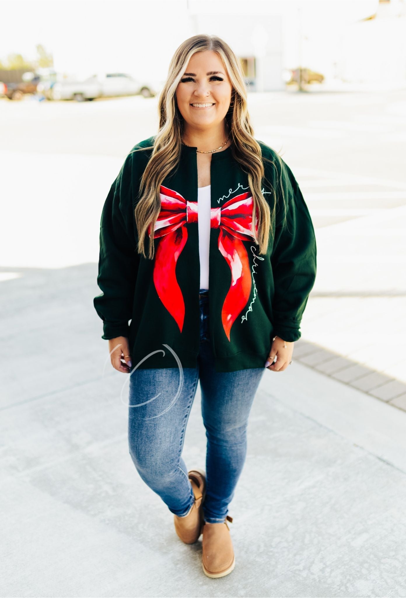 Merry Christmas Bow Cardi Sweatshirt