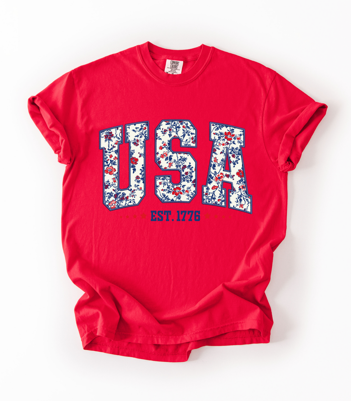 Retro Floral USA Graphic Tee