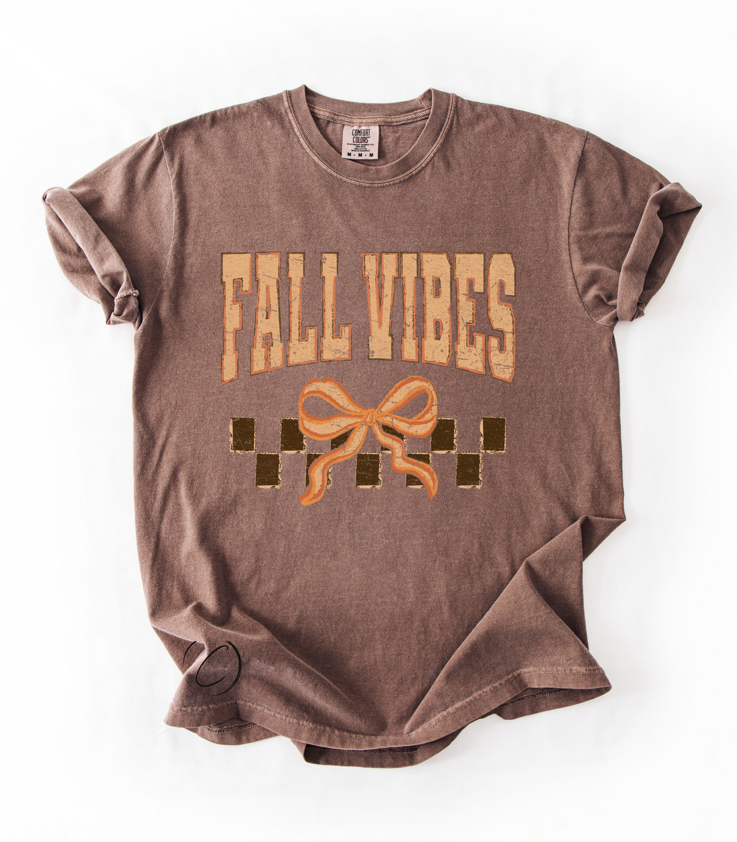 Fall Vibes Coquette Check Graphic Tee